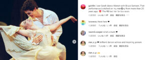 Instagram上のアダム・クーパーの娘Naomiのコメント